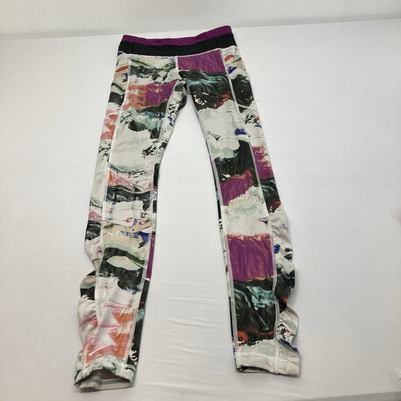Lululemon Speed Tight III Luxtreme White Watercolor Size 4 30” Legging - Picture 2 of 16